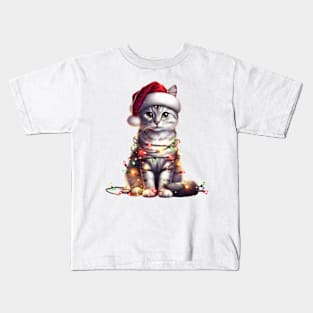 Christmas Manx Cat Kids T-Shirt